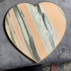 Anthropologie pink marble heart cheese or charcuterie board